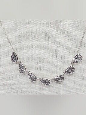 Kendra Scott Susanna Silver Collar Necklace in Platinum Drusy